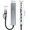 Qoltec HUB Adapter 8w1 USB-C/USB | USB-C | 4xUSB | SD/TF card | Jack    3.5mm TRRS